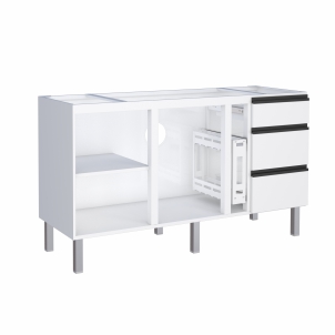 Gabinete de Cozinha em Aço Cozimax Gaia 140 150 160 Branco