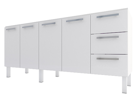 Gabinete de Cozinha em Aço Cozimax Vênus Flat 180 200 Branco