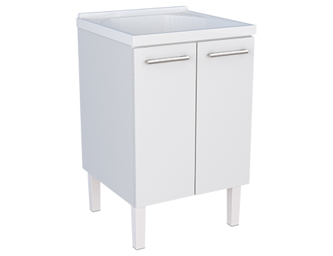 Gabinete Tanque Lavanderia 60 Flat Cozimax Branco