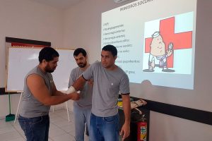 Treinamento e reciclagem da Brigada de Incêndio da Cozimax Móveis de Aço em 2018.