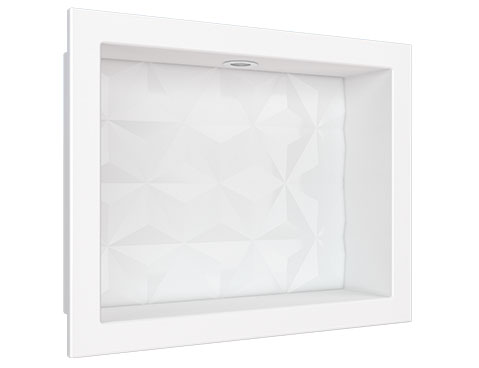 Nicho em Mármore Sintético Cozimax Medida 40 x 30 cor Branco com Led