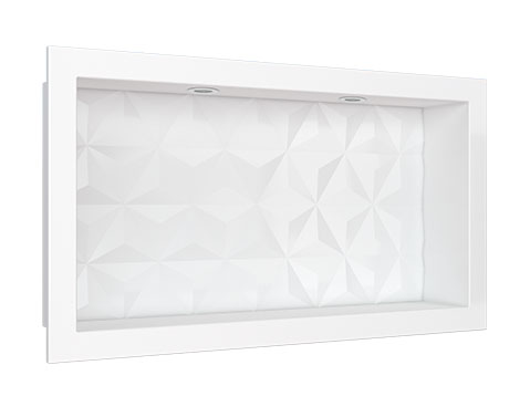 Nicho em Mármore Sintético Cozimax Medida 60 x 30 cor Branco com Led