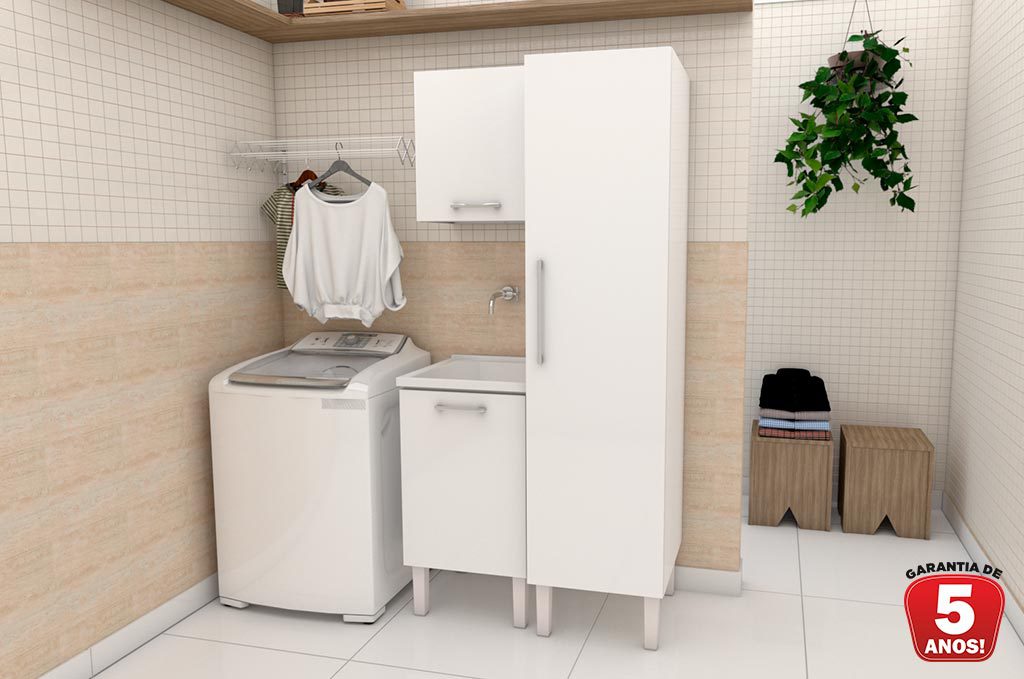 Lavanderia em Aço Max 50 e Armário Multiuso Cozimax