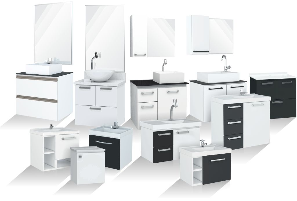Linha de Banheiros Aço Cozimax Móveis