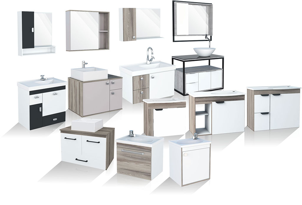 Linha de Banheiros Madeira Cozimax Móveis
